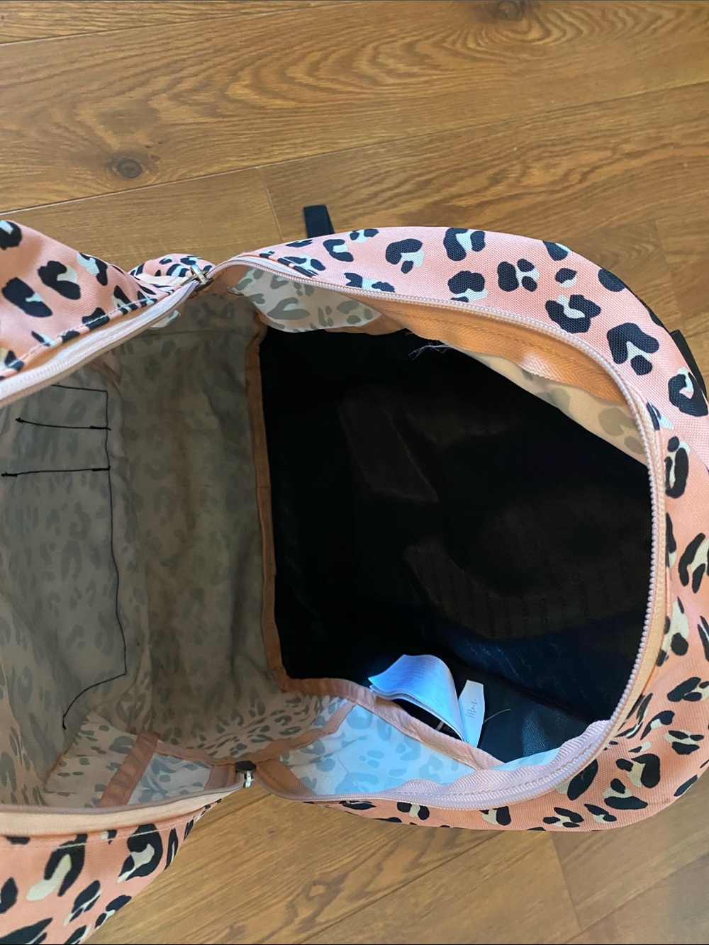 Jansport Pink and Black Leopard Print Backpack - Picture 6 of 9
